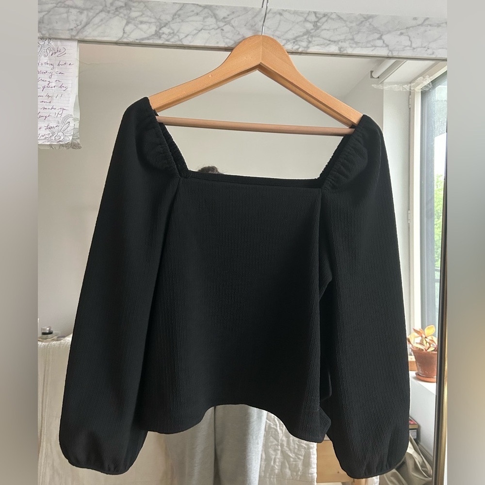 Madewell Puff Sleeve Square Neck Like New Long Sleeve Shirt Size M
